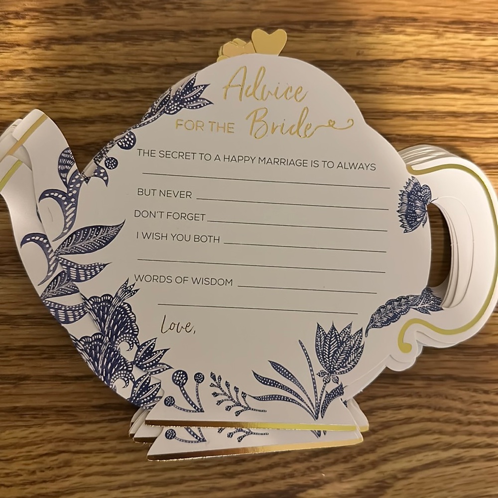 Advice for the bride cards teapot shaped 34 count